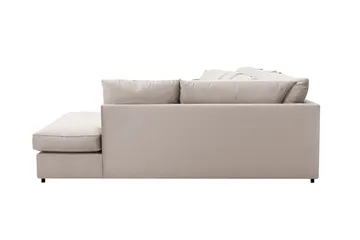 Rossita Lyx 6-personers højrevendt U-formet ekstra dyb sofa med divan og chaiselong i velour - Beige - Møbler - Sofaer - U Sofa