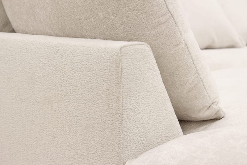 Rossita Lyx 6-personers højrevendt U-formet ekstra dyb sofa med divan og chaiselong i chenille - Beige - Møbler - Sofaer - U Sofa
