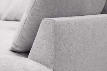 Rossita Lyx 6-personers højrevendt U-formet ekstra dyb sofa med divan og chaiselong i chenille - Trenza 03, Grå Chenille - Møbler - Sofaer - U Sofa