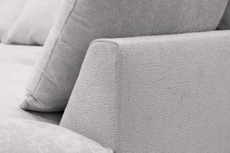 Rossita Lyx 6-personers venstrevendt U-formet ekstra dyb sofa med divan og chaiselong i chenille - Grå - Møbler - Sofaer - U Sofa