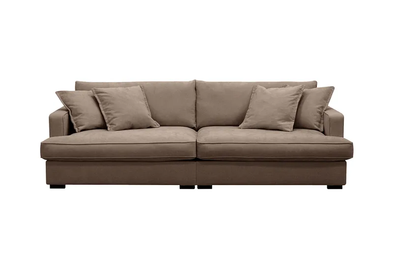 Rossita Lyx ekstra dyb 3-personers stofsofa, Mørkebrun