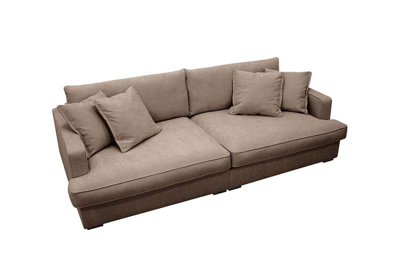 Rossita Lyx ekstra dyb 3-personers stofsofa - Mørkebrun - Møbler - Sofaer - 3 personers sofa