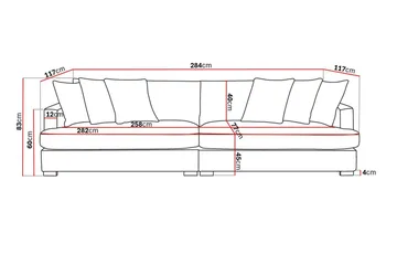 Rossita Lyx ekstra dyb 4-personers stofsofa - Beige - Møbler - Sofaer - 4 personers sofa