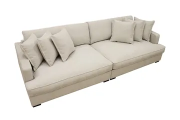 Rossita Lyx ekstra dyb 4-personers stofsofa - Beige - Møbler - Sofaer - 4 personers sofa