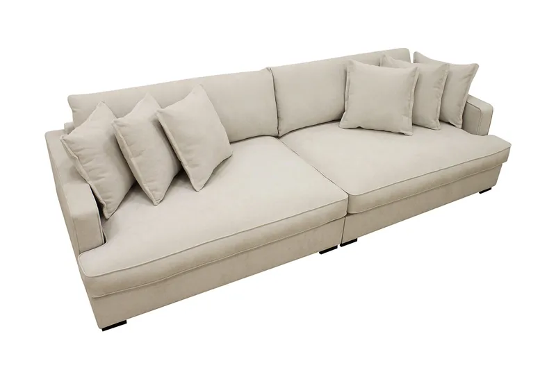 Rossita Lyx ekstra dyb 4-personers stofsofa - Beige - Møbler - Sofaer - 4 personers sofa