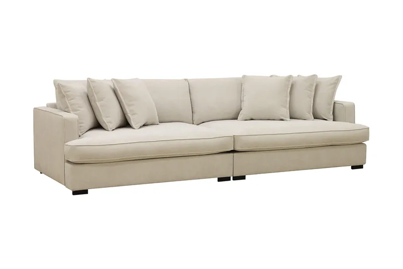 Rossita Lyx ekstra dyb 4-personers stofsofa - Beige - Møbler - Sofaer - 4 personers sofa