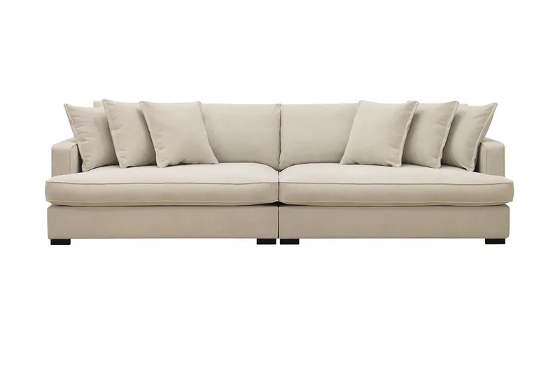 Rossita Lyx ekstra dyb 4-personers stofsofa, Beige