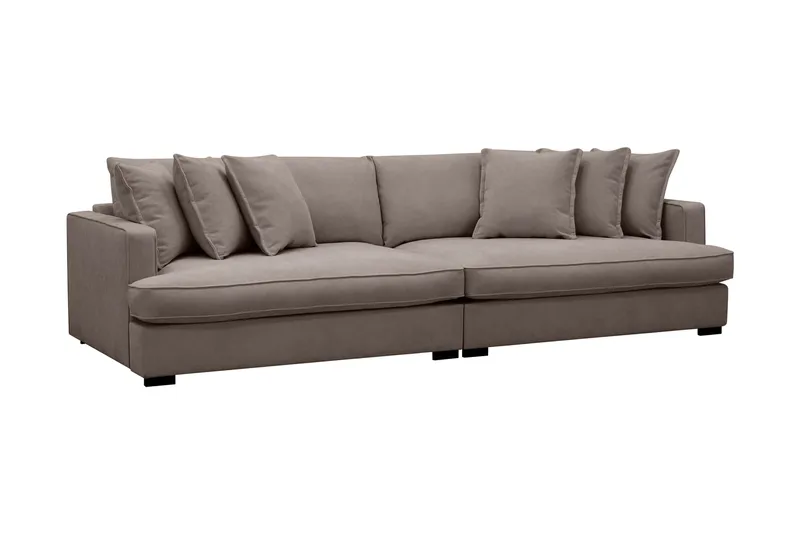 Rossita Lyx ekstra dyb 4-personers stofsofa - Brun - Møbler - Sofaer - 4 personers sofa
