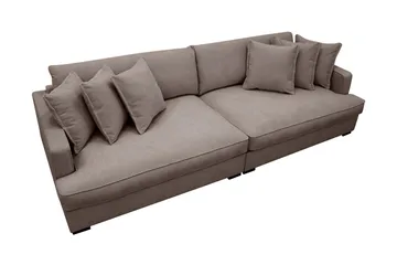 Rossita Lyx ekstra dyb 4-personers stofsofa - Brun - Møbler - Sofaer - 4 personers sofa