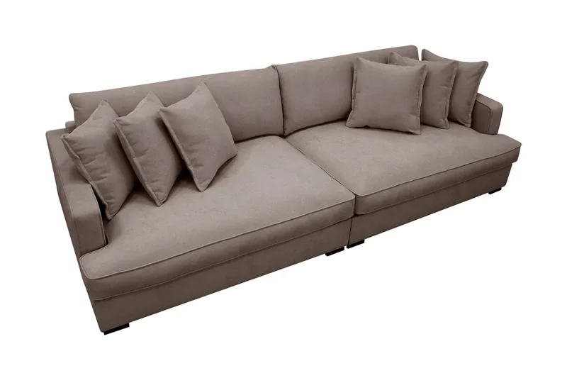 Rossita Lyx ekstra dyb 4-personers stofsofa - Brun - Møbler - Sofaer - 4 personers sofa