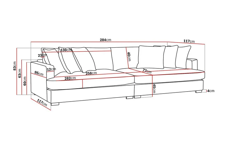 Rossita_lyx_4seater_ Scandinavian Choice - Møbler - Sofaer - 4 personers sofa