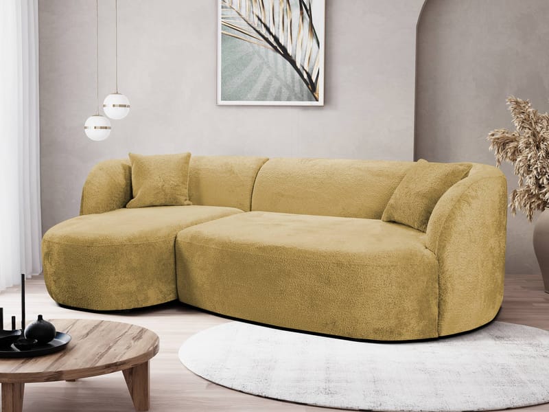 Rylian 3-personers sofa med chaiselong - sennepsgul - Møbler - Sofaer - Hjørnesofa