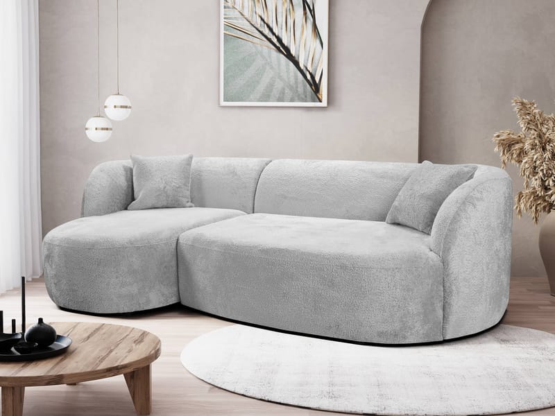 Rylian 3-personers sofa med chaiselong - lysegrå - Møbler - Sofaer - Hjørnesofa