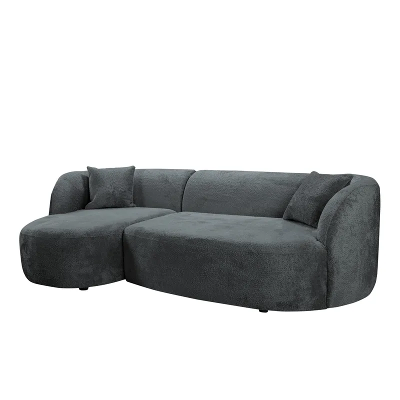 Rylian 3-personers sofa med chaiselong - mørkegrå - Møbler - Sofaer - Hjørnesofa