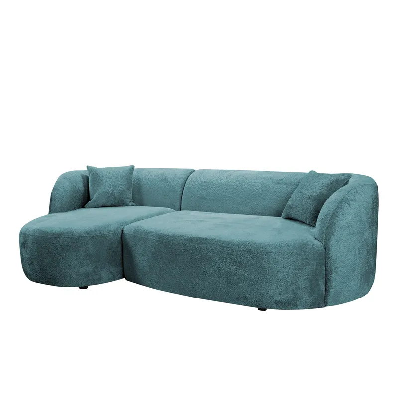 Rylian 3-personers sofa med chaiselong - turkis - Møbler - Sofaer - Hjørnesofa
