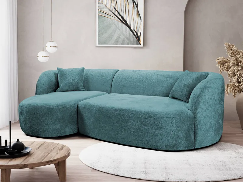 Rylian 3-personers sofa med chaiselong - turkis - Møbler - Sofaer - Hjørnesofa