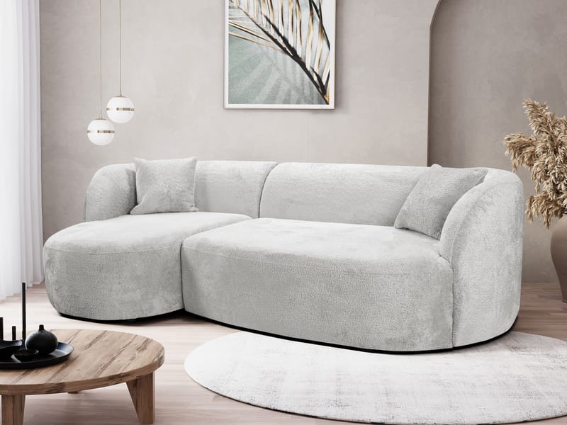 Rylian 3-personers sofa med chaiselong - lysegrå - Møbler - Sofaer - Hjørnesofa