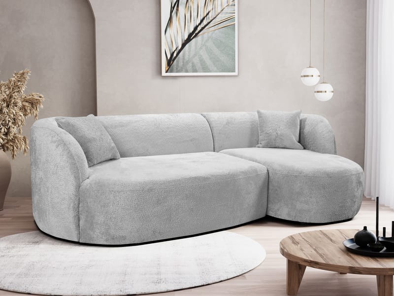 Rylian 3-personers sofa med chaiselong - lysegrå - Møbler - Sofaer - Hjørnesofa