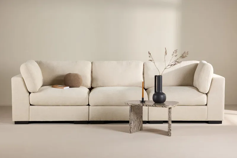Salerno 3-personers Sofa i Stof, Beige