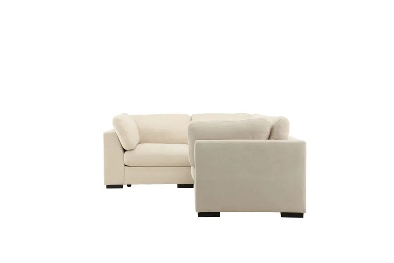 Salerno 4-personers L-formet Hjørnesofa i Stof - Beige - Møbler - Sofaer - Hjørnesofa