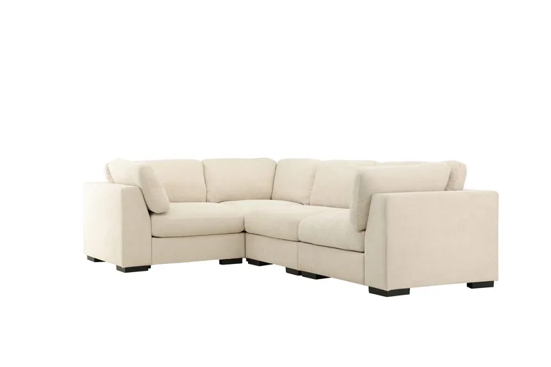 Salerno 4-personers L-formet Hjørnesofa i Stof - Beige - Møbler - Sofaer - Hjørnesofa