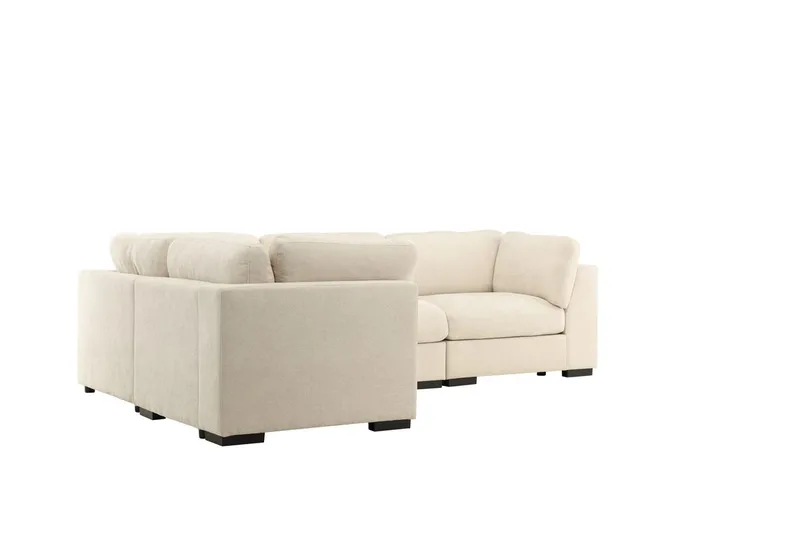 Salerno 4-personers L-formet Hjørnesofa i Stof - Beige - Møbler - Sofaer - Hjørnesofa