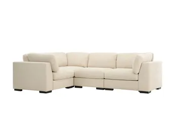 Salerno 4-personers L-formet Hjørnesofa i Stof - Beige - Møbler - Sofaer - Hjørnesofa