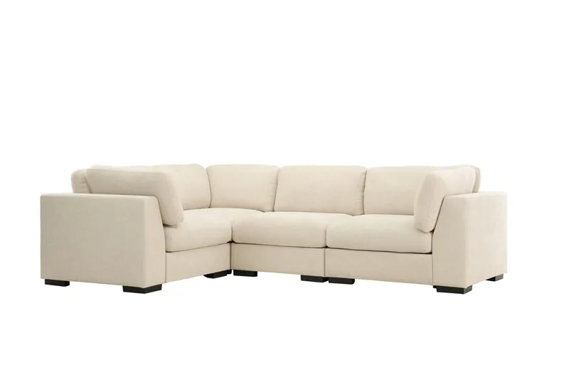 Salerno 4-personers L-formet Hjørnesofa i Stof - Beige - Møbler - Sofaer - Hjørnesofa