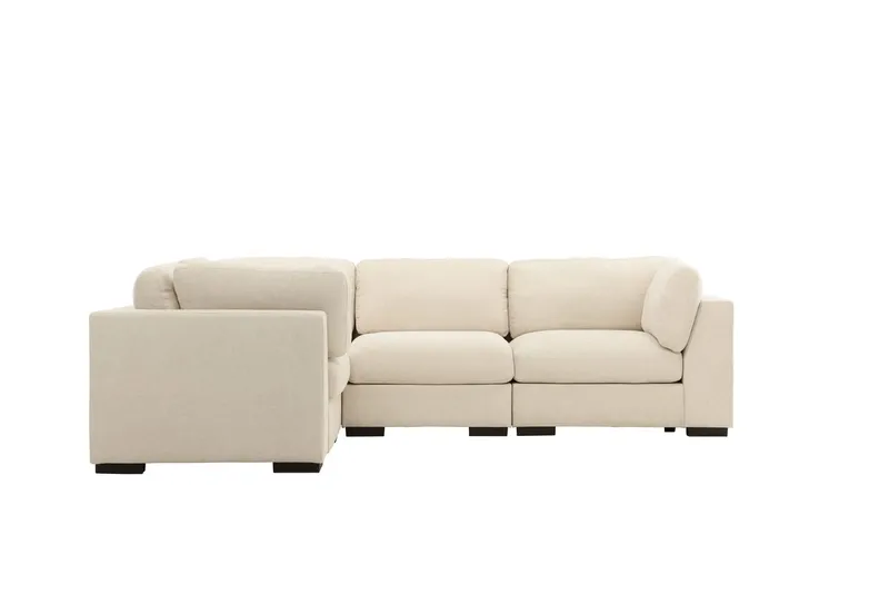 Salerno 4-personers L-formet Hjørnesofa i Stof - Beige - Møbler - Sofaer - Hjørnesofa