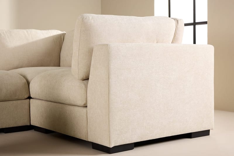 Salerno 4-personers L-formet Hjørnesofa i Stof - Beige - Møbler - Sofaer - Hjørnesofa