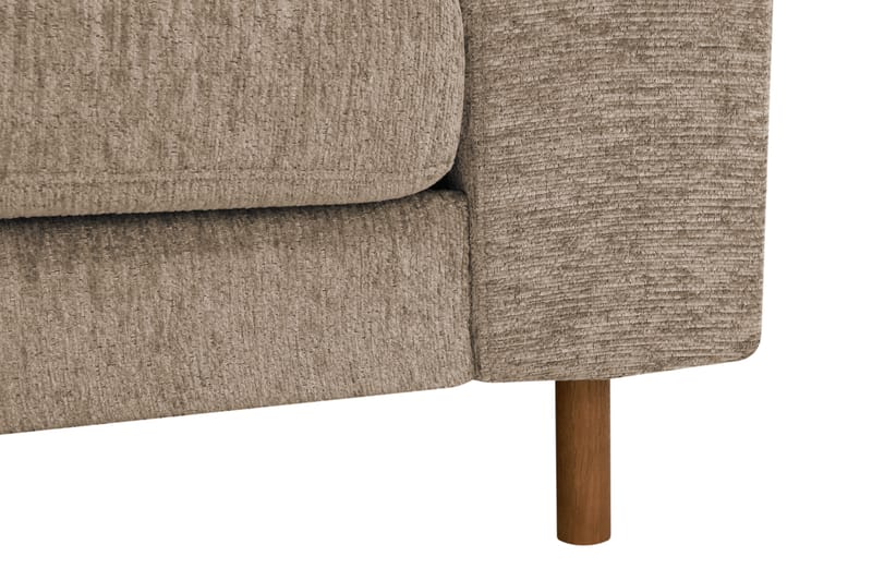 Scandi dyb 3-personers sofa i chenille - Mørk beige - Møbler - Sofaer - Velour sofaer