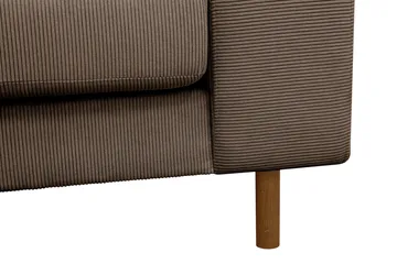 Scandi dyb 3-personers sofa i Jernbanefløjl - Brun - Møbler - Sofaer - 3 personers sofa
