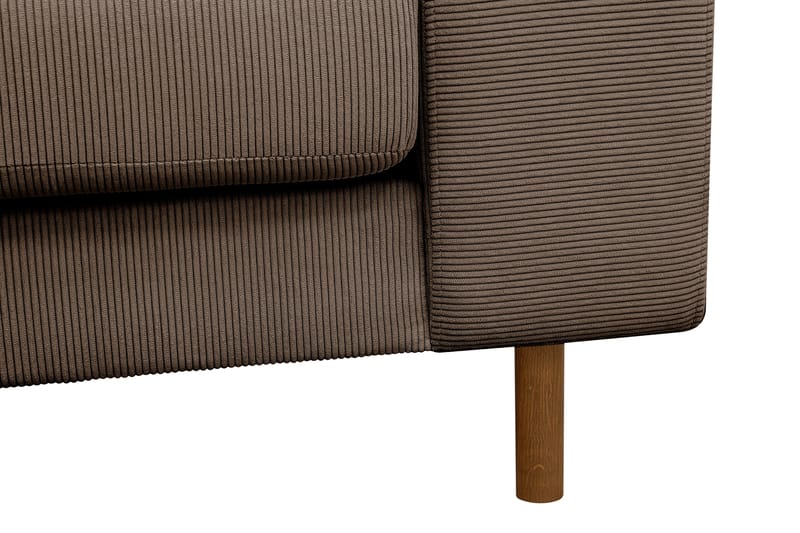 Scandi dyb 3-personers sofa i Jernbanefløjl - Brun - Møbler - Sofaer - 3 personers sofa