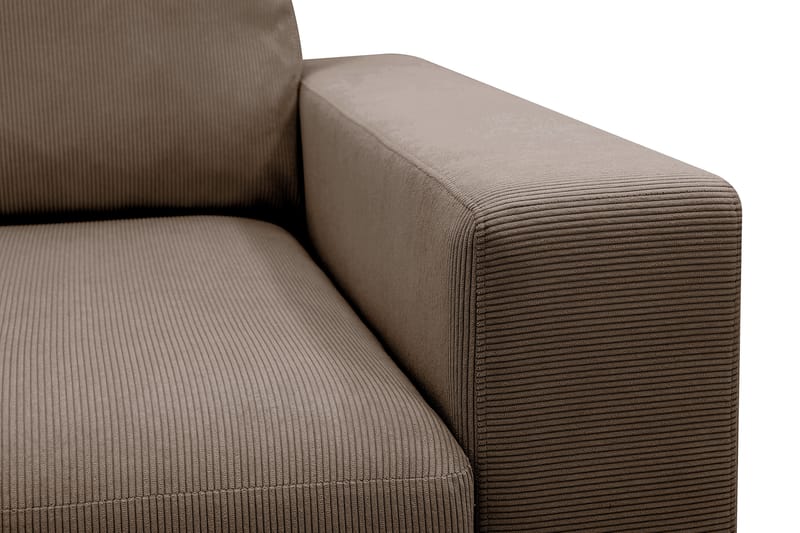 Scandi dyb 3-personers sofa i Jernbanefløjl - Brun - Møbler - Sofaer - 3 personers sofa