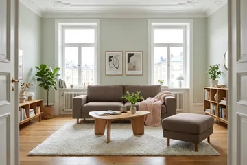 Scandi dyb 3-personers sofa i stof - Mørkebrun - Møbler - Sofaer - 3 personers sofa