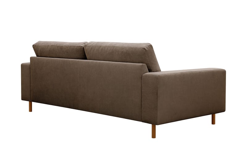 Scandi dyb 3-personers sofa i Jernbanefløjl - Brun - Møbler - Sofaer - 3 personers sofa