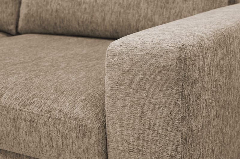 Scandi dyb 3-personers sofa i chenille - Mørk beige - Møbler - Sofaer - Velour sofaer