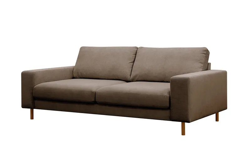 Scandi dyb 3-personers sofa i Jernbanefløjl - Brun - Møbler - Sofaer - 3 personers sofa