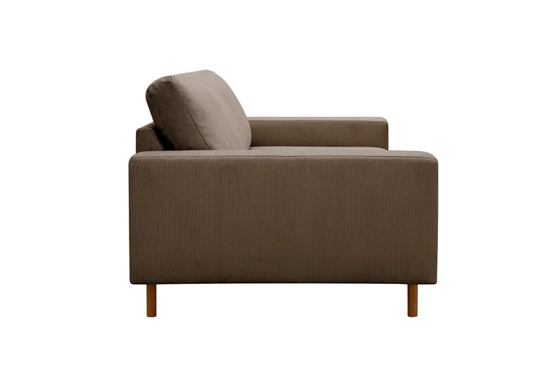 Scandi dyb 3-personers sofa i Jernbanefløjl - Brun - Møbler - Sofaer - 3 personers sofa