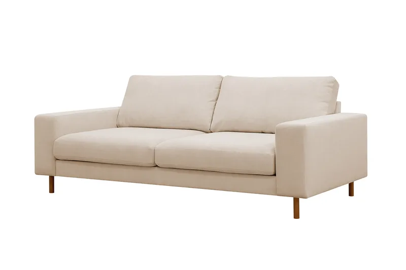 Scandi dyb 3-personers sofa i Jernbanefløjl - Beige - Møbler - Sofaer - 3 personers sofa
