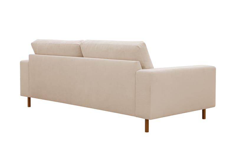Scandi dyb 3-personers sofa i Jernbanefløjl - Beige - Møbler - Sofaer - 3 personers sofa