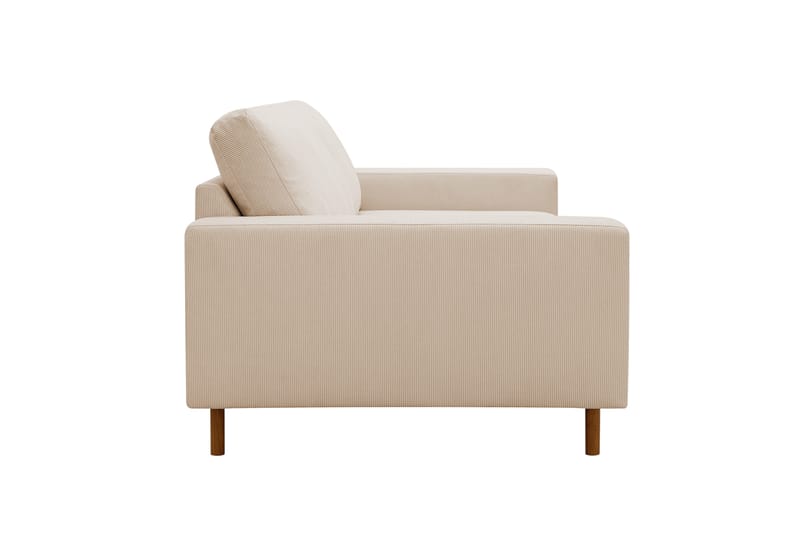 Scandi dyb 3-personers sofa i Jernbanefløjl - Beige - Møbler - Sofaer - 3 personers sofa