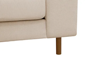 Scandi dyb 3-personers sofa i Jernbanefløjl - Beige - Møbler - Sofaer - 3 personers sofa