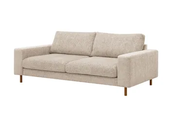Scandi dyb 3-personers sofa i chenille - Beige - Møbler - Sofaer - Velour sofaer