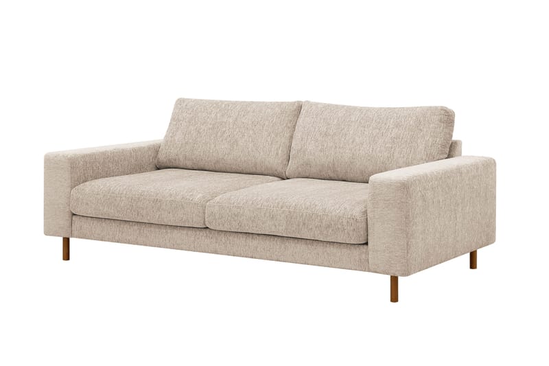 Scandi dyb 3-personers sofa i chenille - Beige - Møbler - Sofaer - Velour sofaer