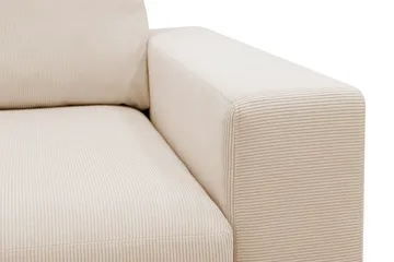 Scandi dyb 3-personers sofa i Jernbanefløjl - Beige - Møbler - Sofaer - 3 personers sofa
