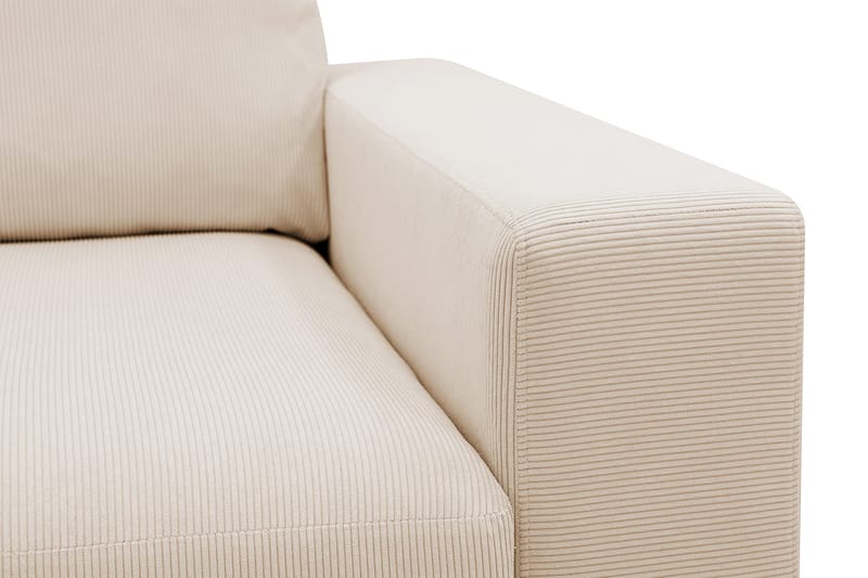 Scandi dyb 3-personers sofa i Jernbanefløjl - Beige - Møbler - Sofaer - 3 personers sofa
