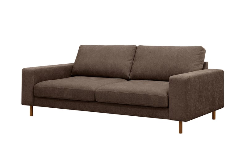 Scandi dyb 3-personers sofa i stof - Mørkebrun - Møbler - Sofaer - 3 personers sofa