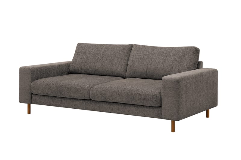 Scandi dyb 3-personers sofa i chenille - Grå - Møbler - Sofaer - Velour sofaer