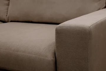 Scandi dyb 3-personers sofa i Jernbanefløjl - Brun - Møbler - Sofaer - 3 personers sofa